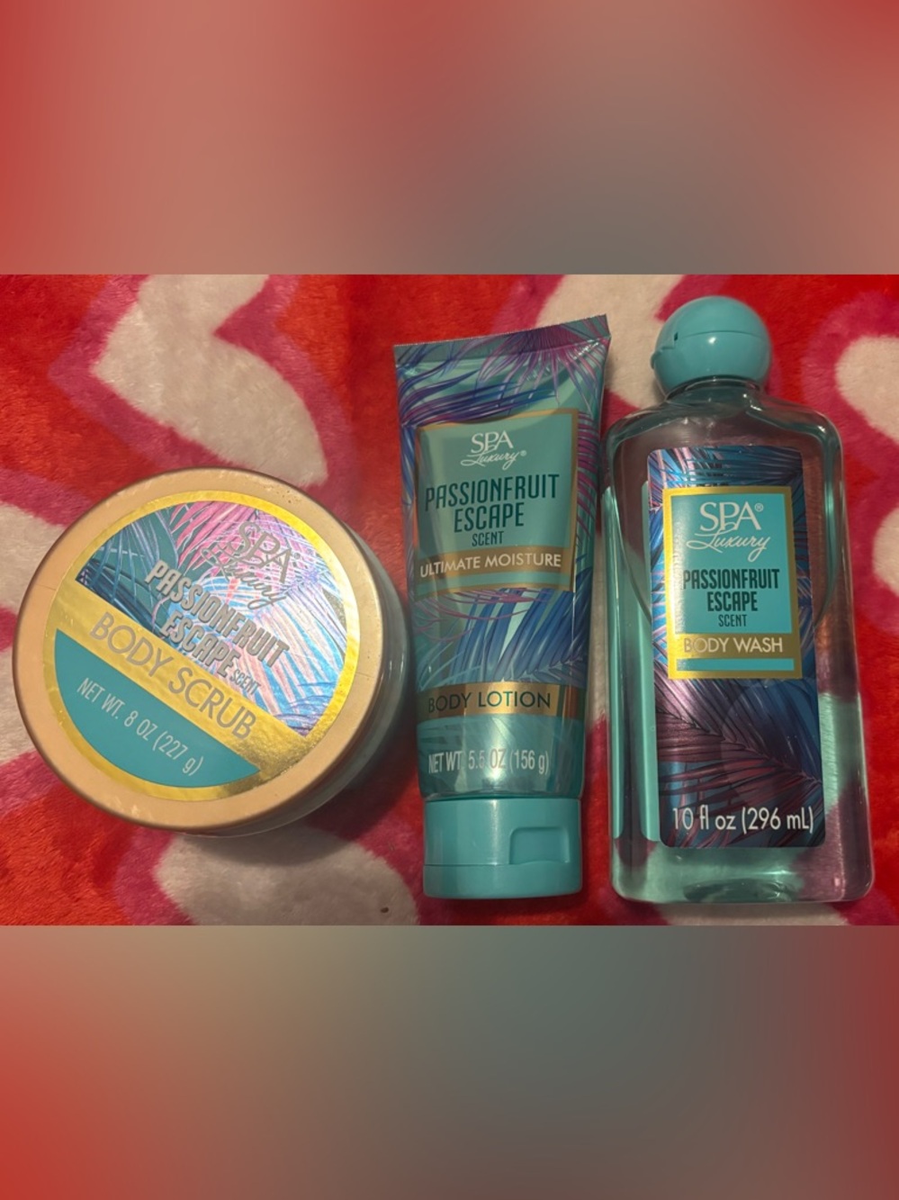 Passionfruit Escape Body Scrub, Body Wash and Body lotion